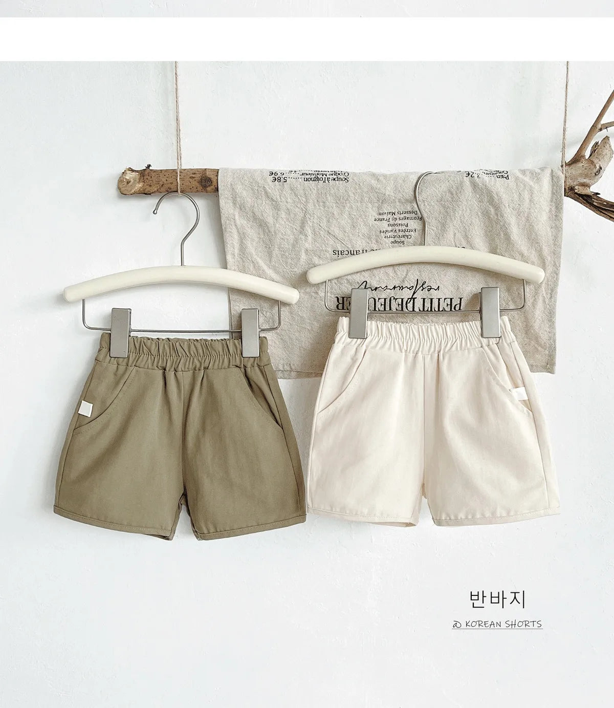 Ircomll 2 Pcs Summer Baby Workwear shorts 100% Organic Cotton for Infant Baby and Toddler, Boys, Girls Breathable Leisure Shorts