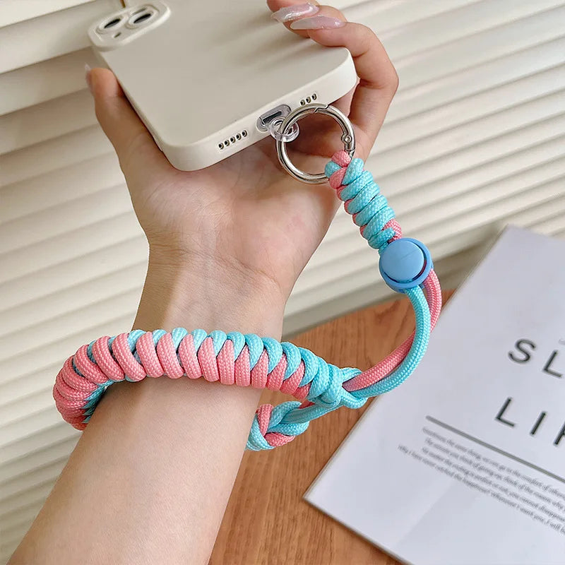 Short Mobile Phone Lanyard Anti-Loss Wrist Strap Hand-Woven Keychain Car Pendant Bag Pendant Wristband