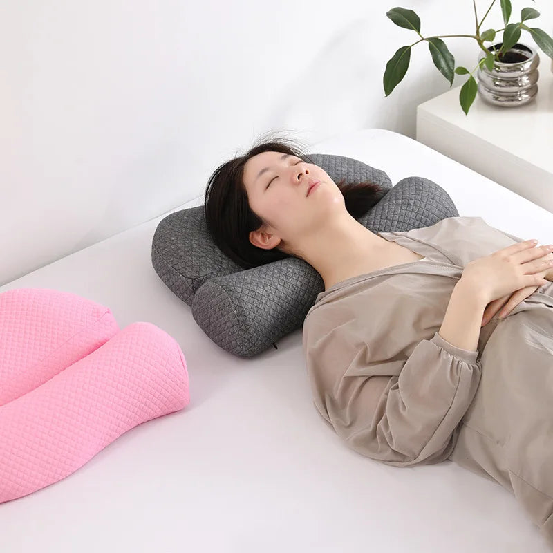 Cervical Pillow Memory Foam Core, Ergonomic Curve Design, Enhanced Neck Contour, Head Support, Relieves Fatigue