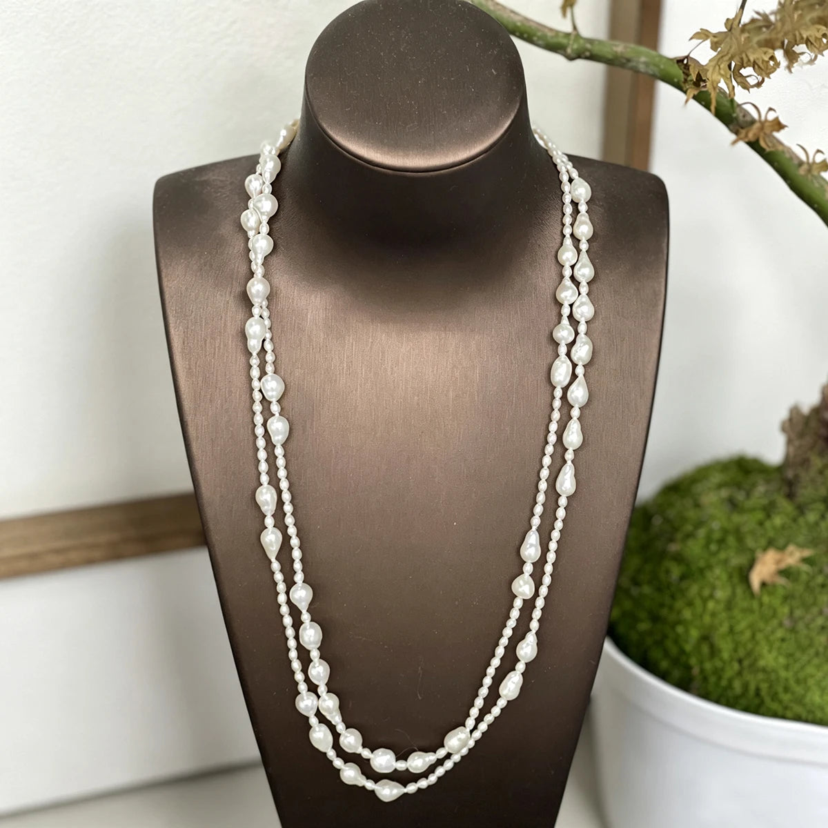 Pearl Chain Jewelry Natural Freshwater Pearl Long Sweater Chain 1.2m For Women Girl Christmas Holidays Gifts