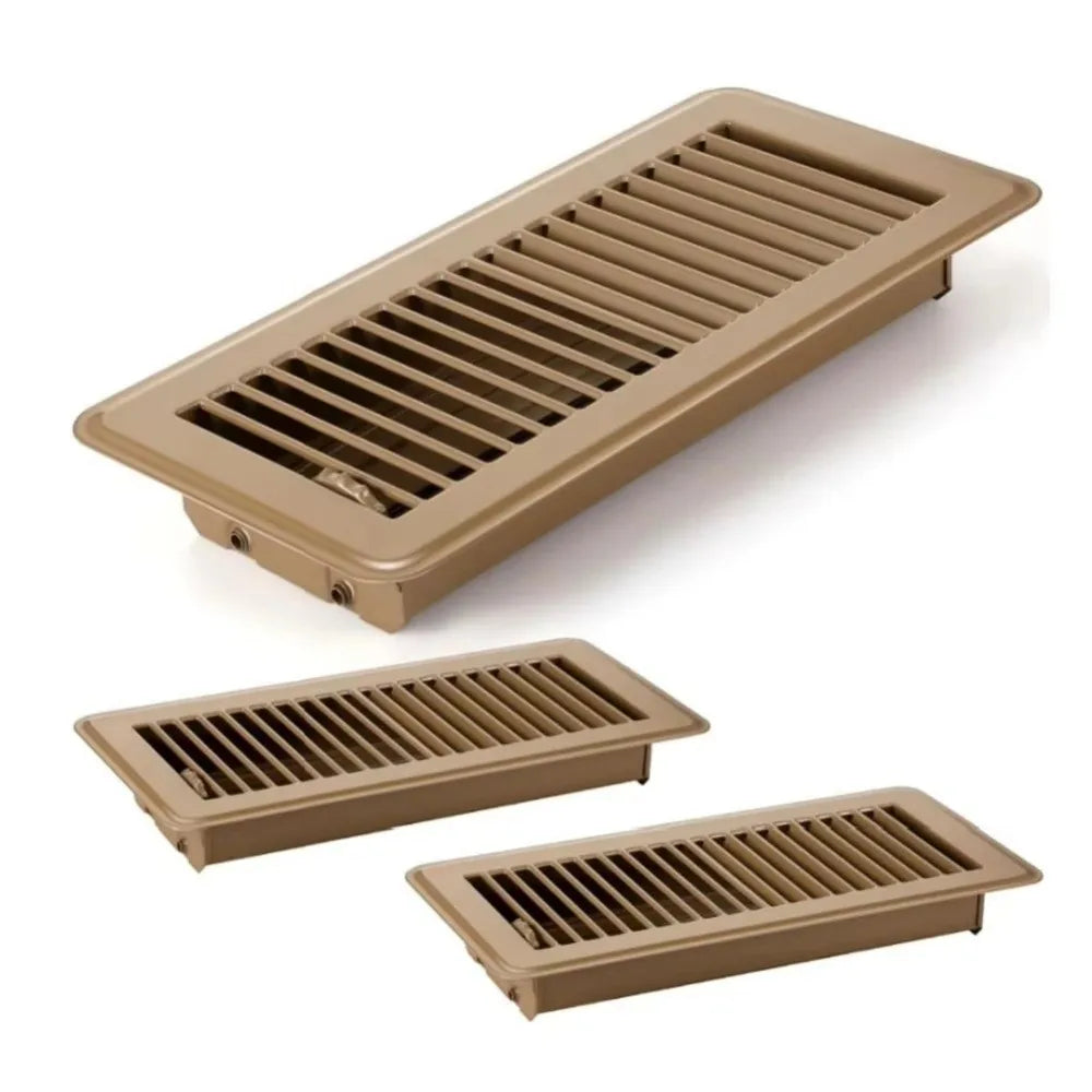 Metal Floor Register Cover 4*10 Inch Anti-blocking Floor Vent Covers Rust-proof Air Cover Heavy Duty Vent Grille Office Building