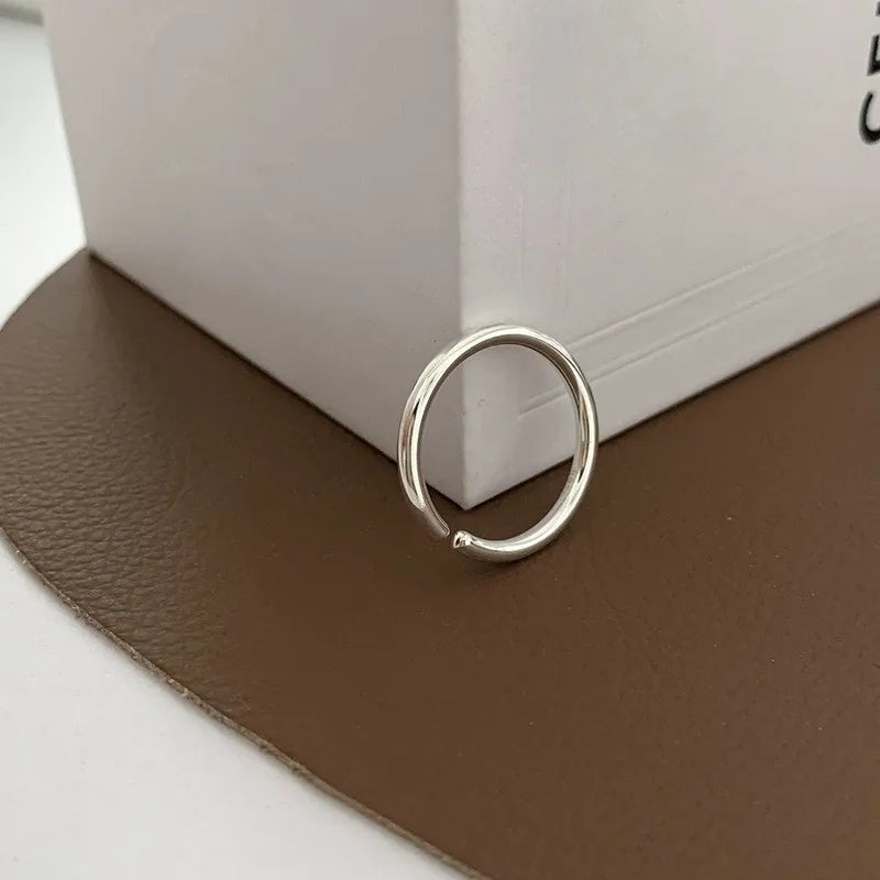 VENTFILLE 925 Sterling Silver Geometric Line Cross Wrap Open Ring For Women Gift Irregular Punk Adjustable Jewelry Dropshipping