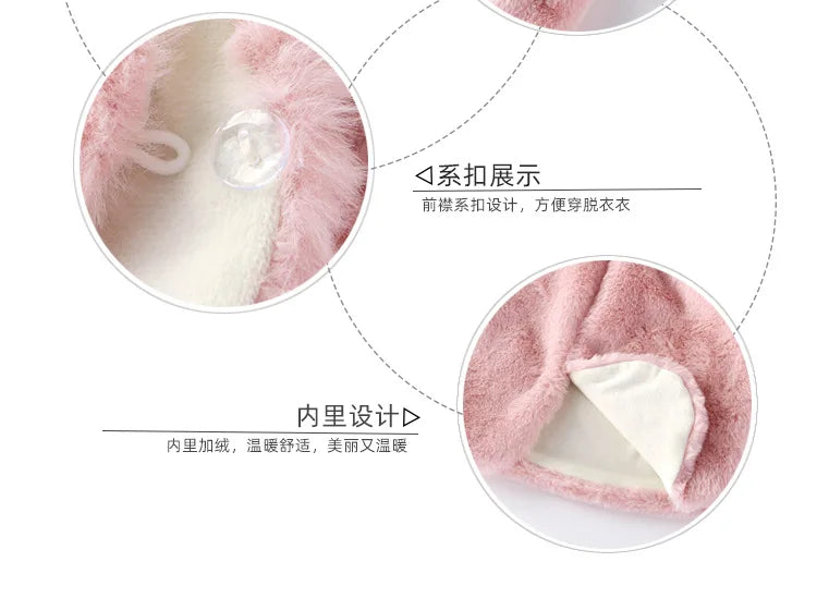 2025 Baby bodysuit Girls' imitation fur vest Children's plush vest Autumn and winter vest Girls' plush thermal vest jacket whole