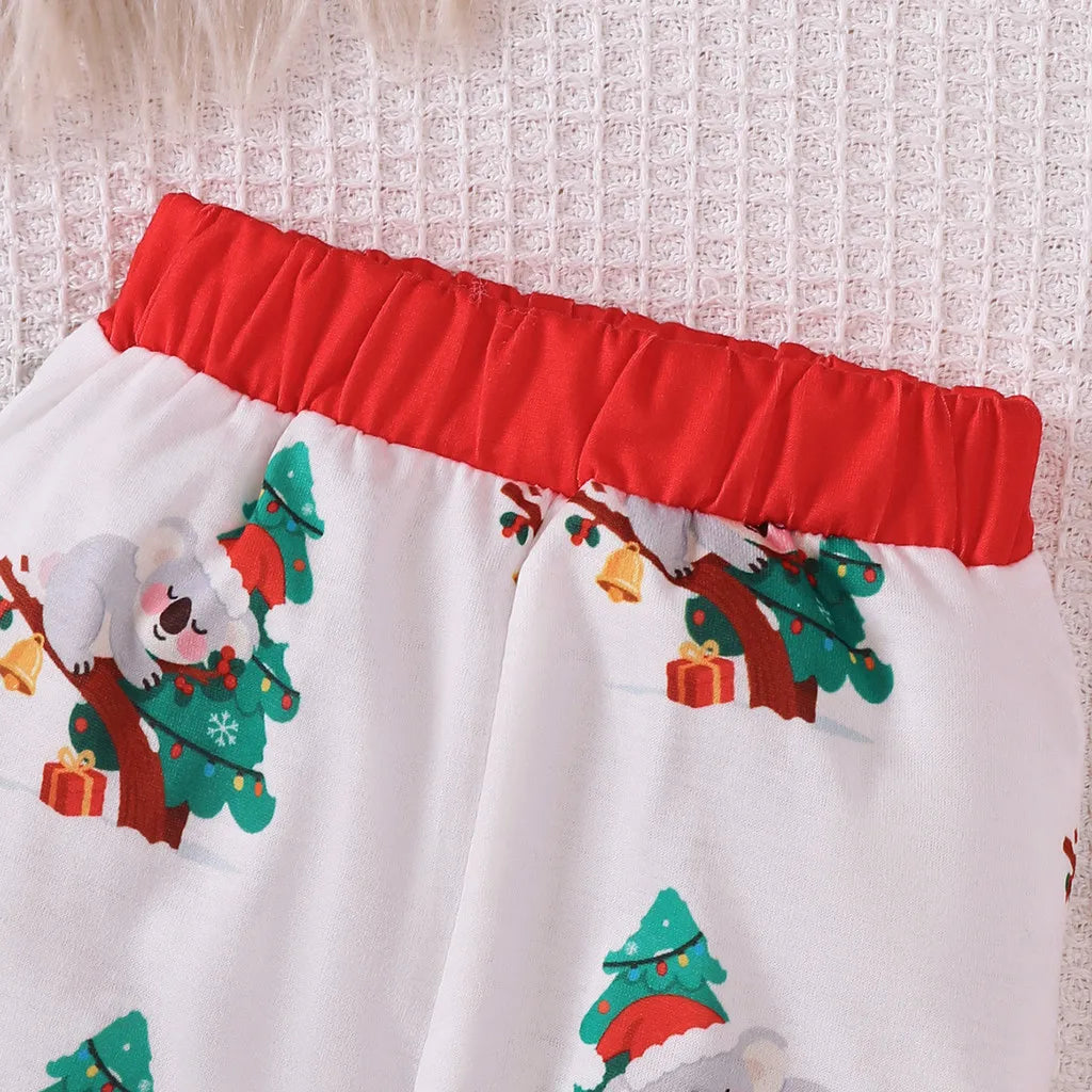 Baby Boy and Girl Christmas Costume Cute Koala Long Sleeve Top+ Pants+Hat 3PCS Clothes Set for 1-18 Months Infant Holiday Suit