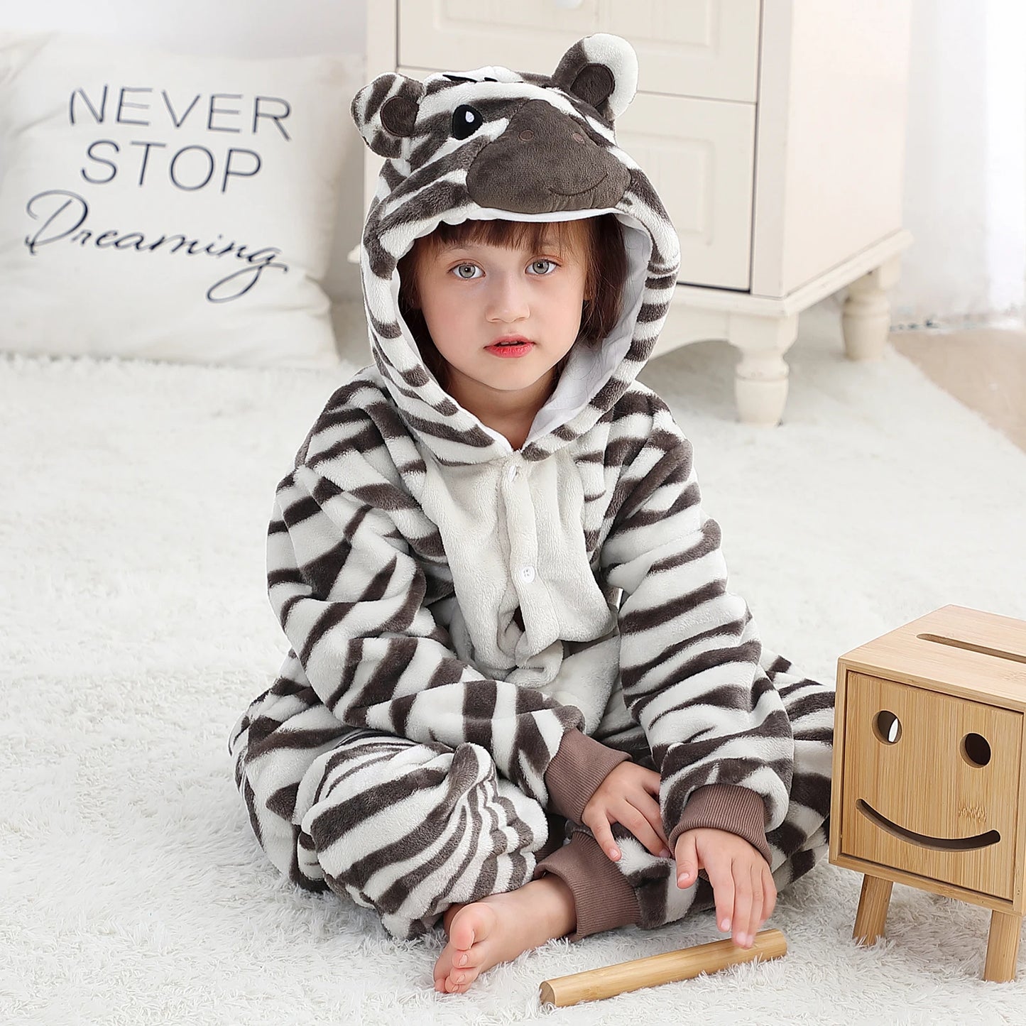 Kids Animal Capybara Kigurumi Costume Cosplay Cartoon Jumpsuit for Children Halloween Christmas Girls Boys Hooded Pajamas Onesie