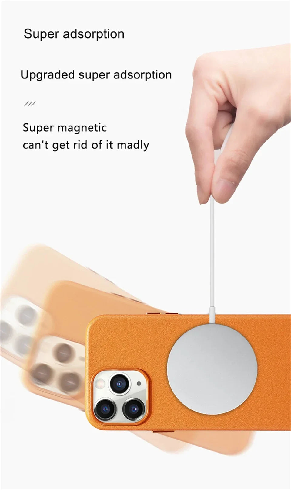 Official Quality Leather for Magsafe Case for IPhone 17 Pro Max 16 15 14 13 Pro Max Air Original Magnetic Charging Case