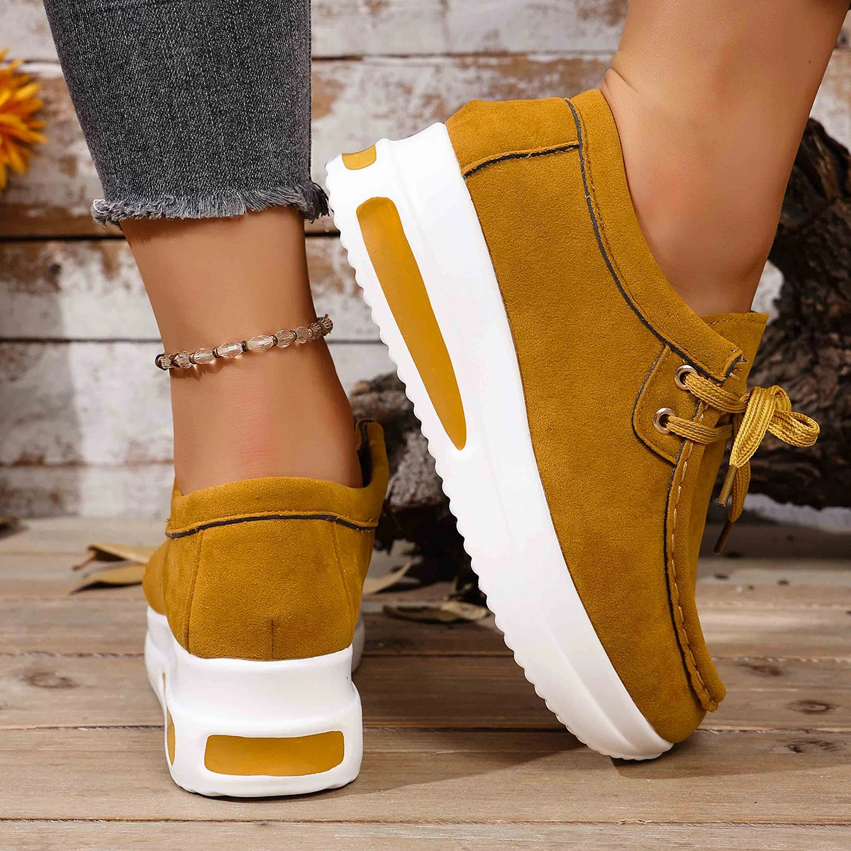 Spring/Autumn Sneakers Women Running Shoes Outdoor Breathable Lace-up Thick Bottom Casual Comfortable Shoe Large Size 36~43