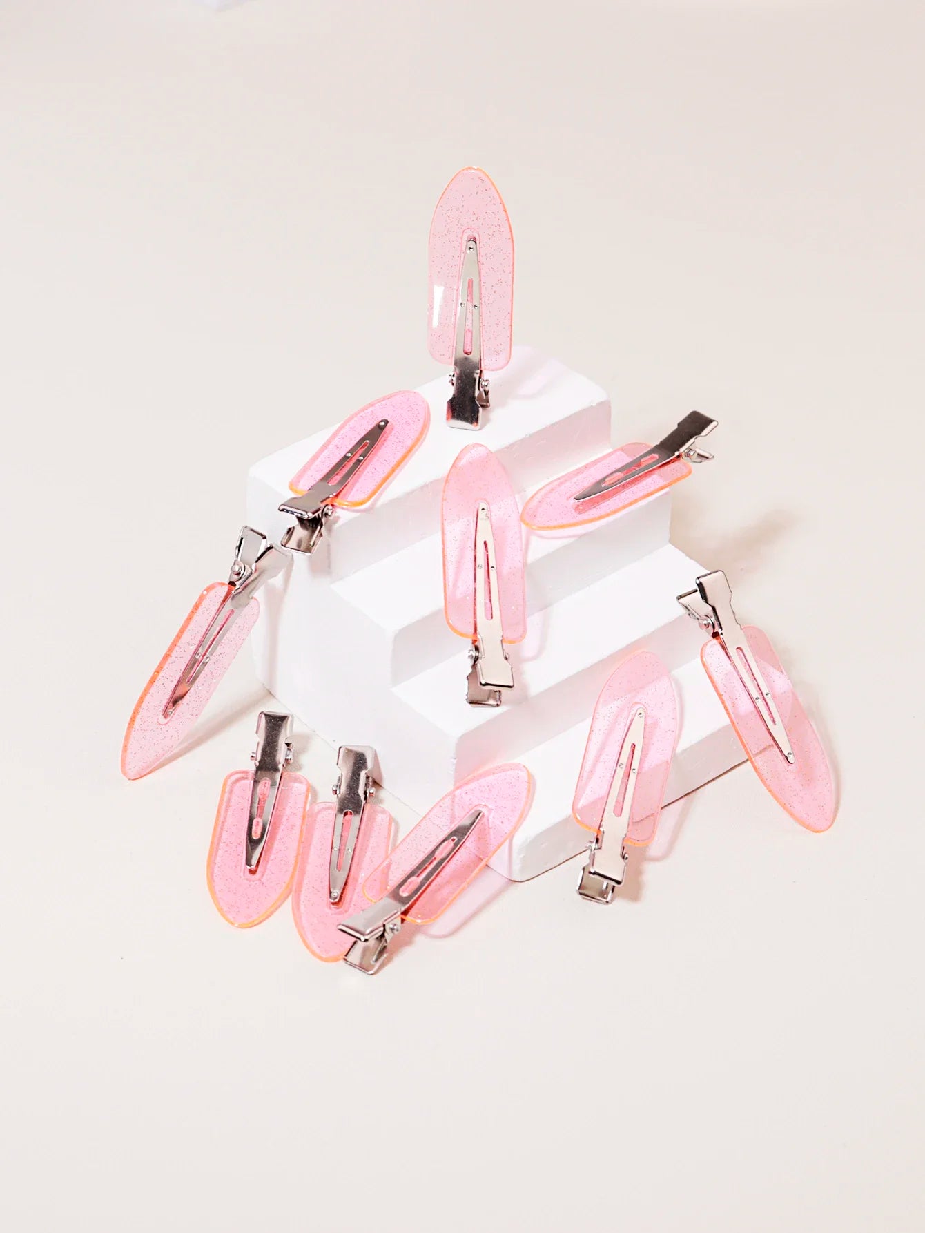 10pcs Seamless Fashion Girl Transparent Hair Clips, Makeup and Facial Accessory Clips, Fashion Girl Styling Hair Clips