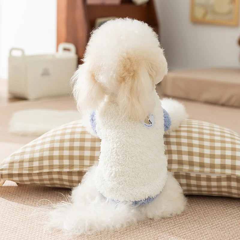 Winter Dog Clothes Fleece Dog Coat Solid Puppy Hoodies Chihuahua Sweatshirt Bichon Yorkie Clothing Dog Warm Vest Pet Pullover