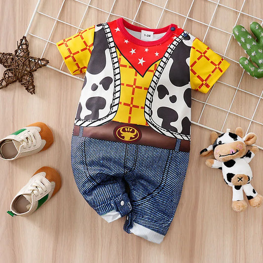0-24 months newborns Baby Clothes One-Piece Cartoon Anime short-Sleeved Trousers Banquet Summer Fashion neonatal clothing