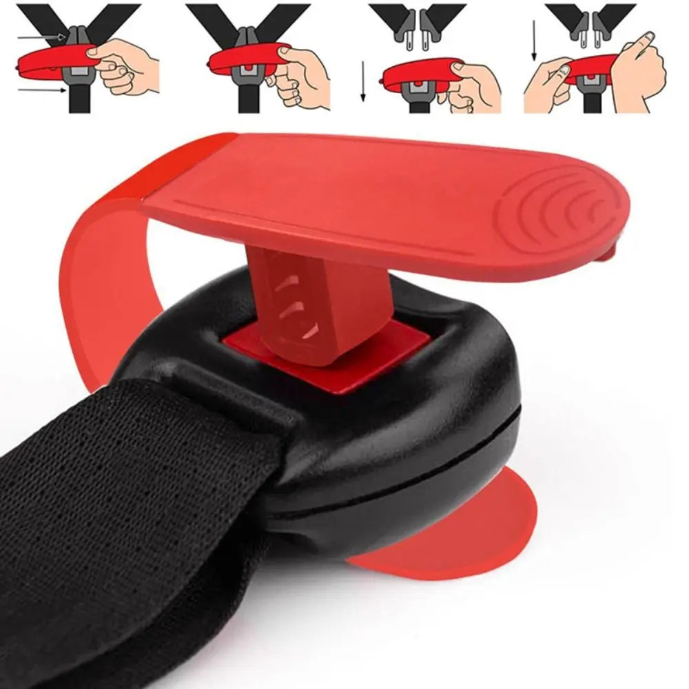 Unlock Device Child Seat Buckle Release Tool Labour-saving Device Prevent Nail Injury Safety Seat Unlocking Red Universal