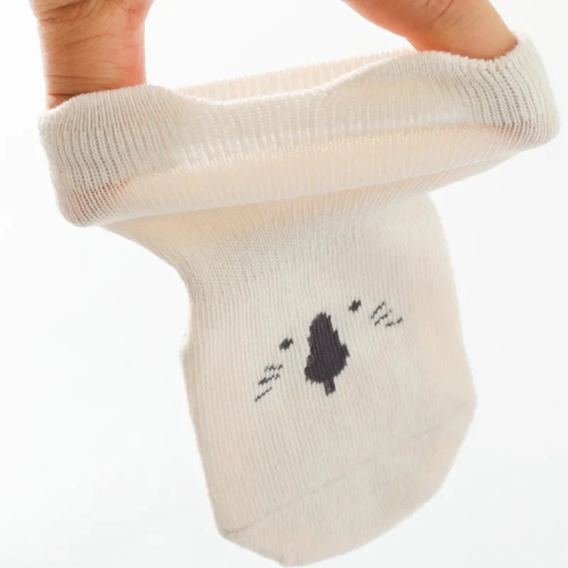 3/5 Pairs Baby Adorable Animals Pattern Non Slip Floor Socks, Breathable Casual Socks for Boys and Girls Kids Indoor Activities