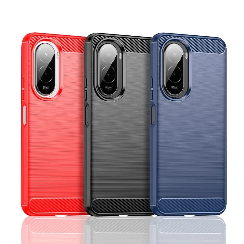 For Poco M7 Case Cover Xiaomi Poco M7 Capas Shockproof Phone Bumper Armor Coque Carbon Fibre Back TPU Soft Fundas Poco M7 Cover