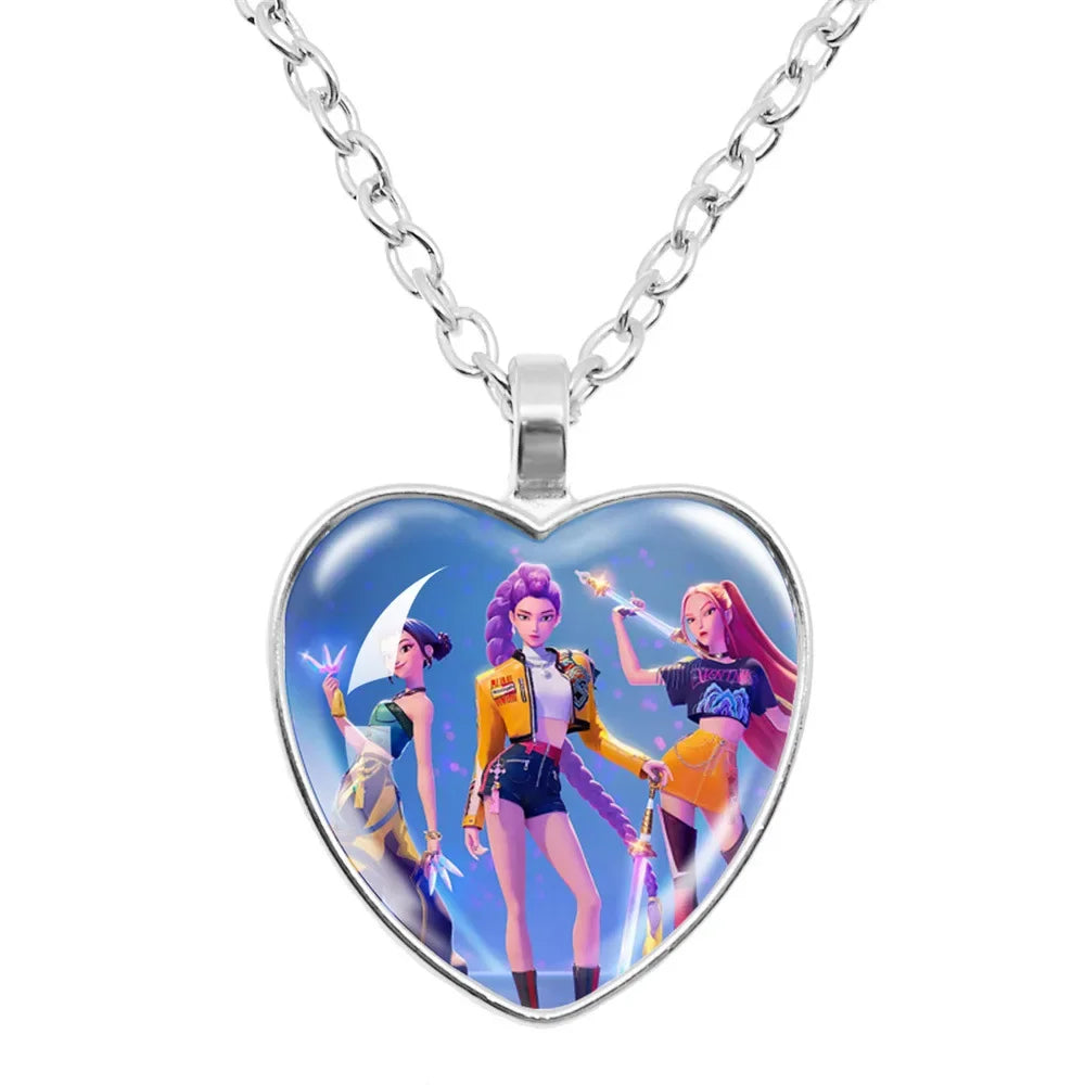 KPop Devil Hunter Girl Necklace Children's Cartoon Charm Pendant Fashion Jewelry Accessory - Perfect Gift
