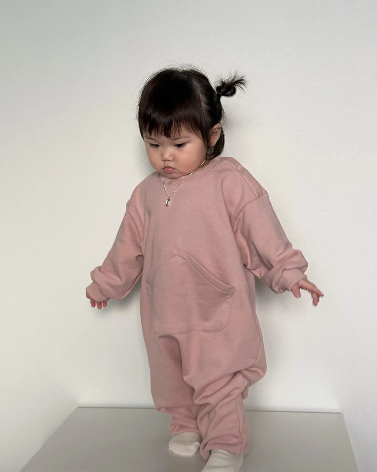 2025 Autumn New Baby Long Sleeve Romper Solid Infant Boy Girl Big Pocket Casual Jumpsuit Newborn Loose Cotton Clothes 0-24M