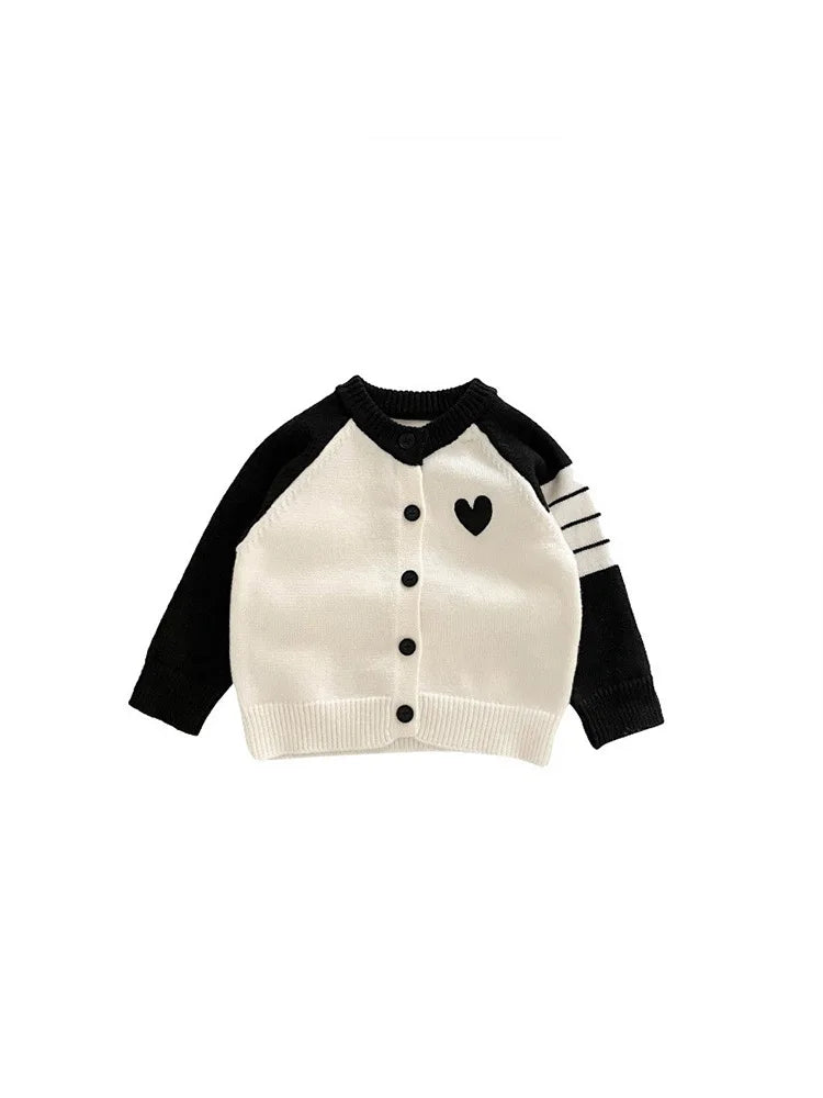 2025 Autumn New Baby Long Sleeve Patchwork Romper Infant Baby Heart Knitted Jumpsuit Cotton Newborn Toddler Casual Clothes 6M-3T