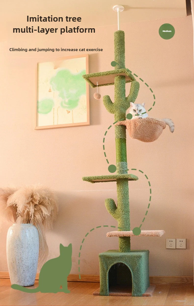 Winter Cactus cat tree, cat climbing frame, cat climbing pole, cat jumping platform, cat tower, pet toys, pet climbing frame
