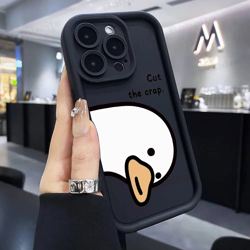 Cartoon Duck Goose Phone Case for iPhone 17e 17 16e 16 15 14 13 12 11 Air Pro Max Mini XR XS X 7 8 6 6s Plus Soft TPU Back Cover