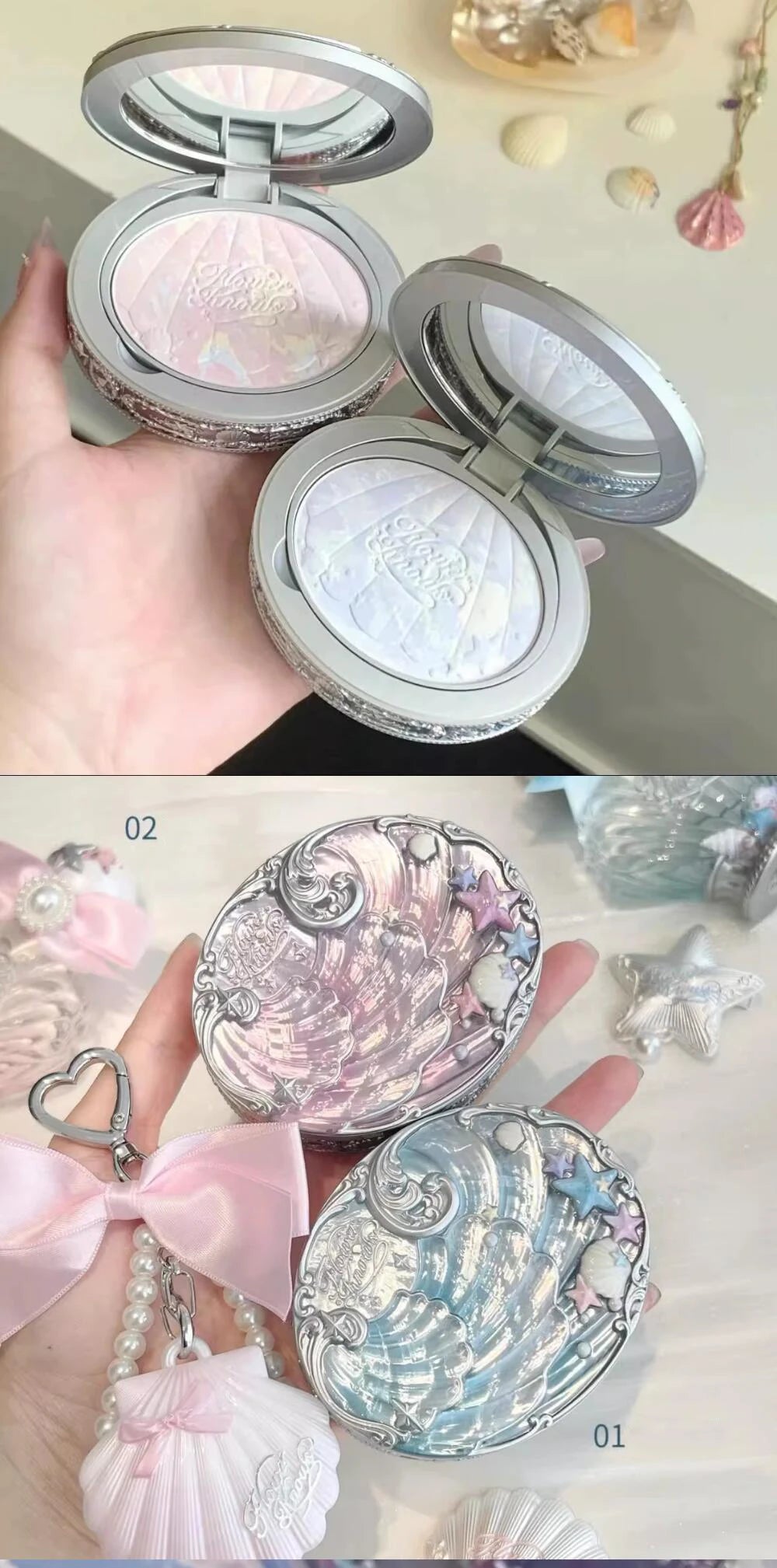 Flower Knows Strawberry Cupid Collection Makeup Set Pressed Powder Solid Perfume Makeup Kit for Women Full Kit Teenagers Make up