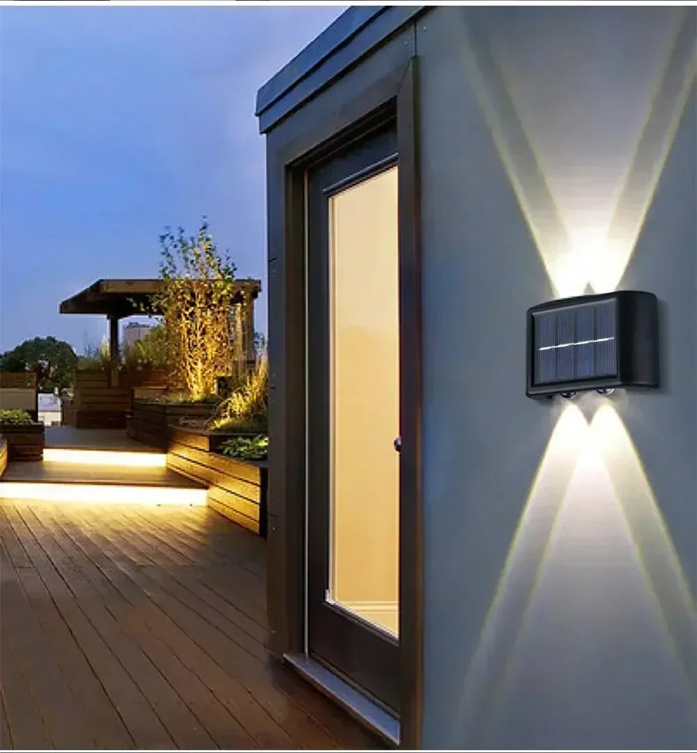 4/6/8 LED Solar Double-headed High Brightness Wall Lights Garden Lights Door Sign Wall Lights Outdoor Waterproof Wall Decor Led