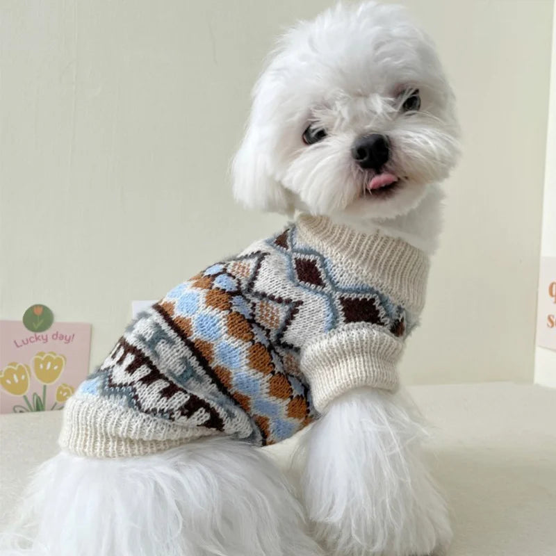 Bohemia Dogs Sweater Wiener Autumn Hand-knitted Soft Coat For Badger Dog Thicken Warm Loungewear Dachshund Small Mid Dog Clothes