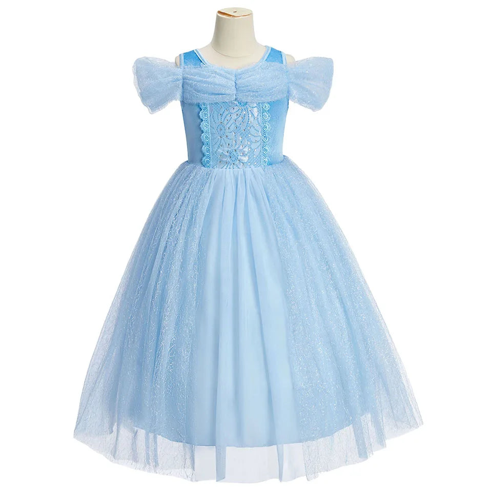 Child Halloween Cinderella Princess Cosplay Costume 2026 Summer Kids Birthday Party Dresses Baby Girls Carnival Dress Up Clothes