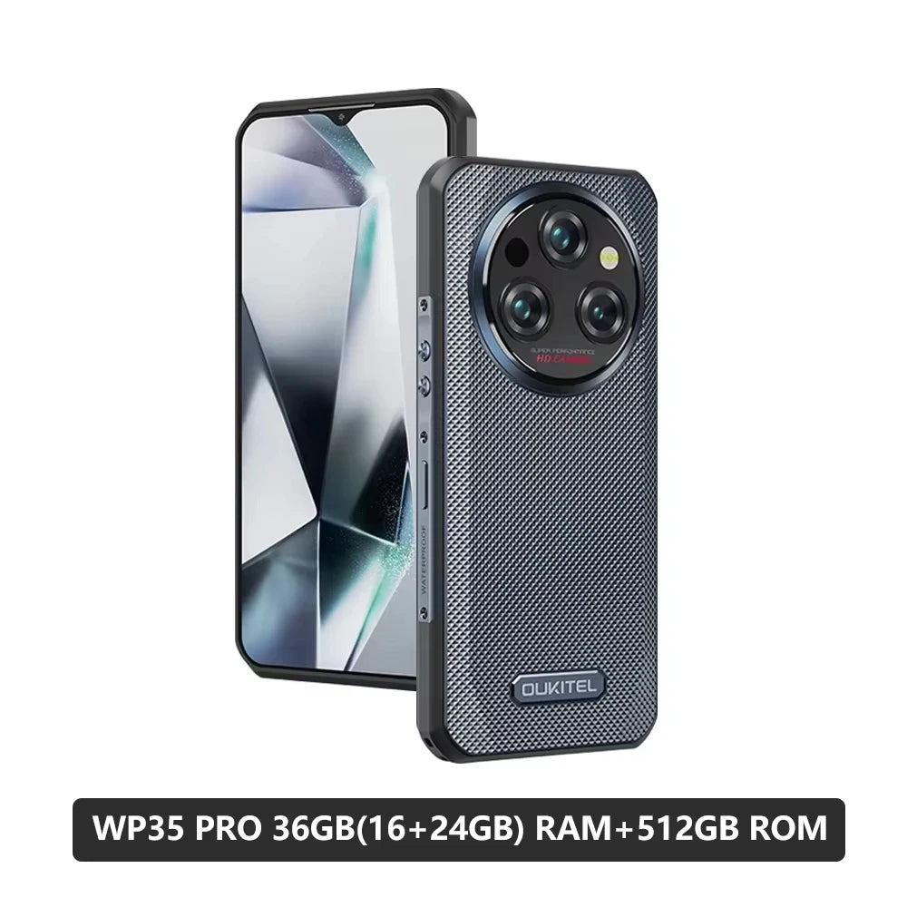 Oukitel WP35 Pro Rugged Smartphone 5G 6.6" 2.4K Display MediaTek Dimensity 6300 Mobile Phone 12GB+512GB 11000mAh 64MP Android 14