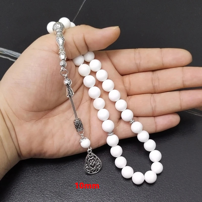 Tasbih Natural 5A white seashell ramdan gift bracelets arabic fashion jewelry accessories on hand muslim misbaha prayer beads