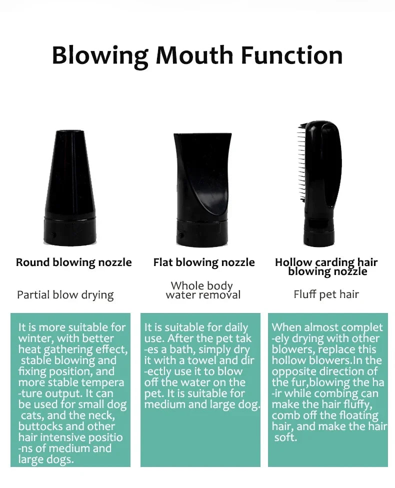 Dogs Hair Dryer Cat Grooming Water Blower Motor Warm Wind Adjustable Blow-Dryer Professional Warm Wind Secador Hot Wind Heater