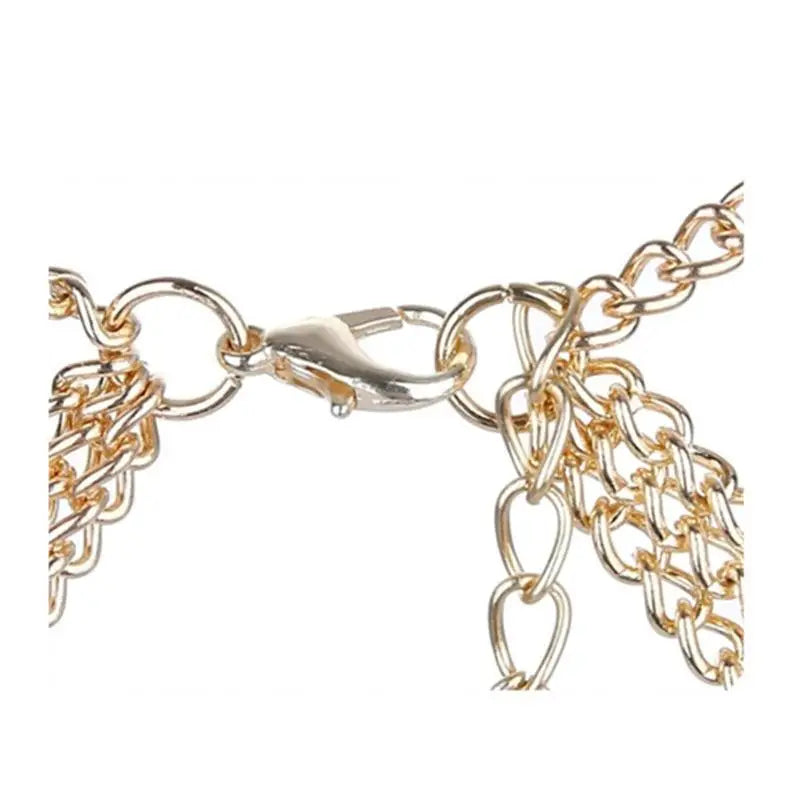 Women Sexy Silver Color Multi-layer Link Chain Chest Necklace Belly Bodychain Girls Bra Bikini Accessories Beach Holiday Gift