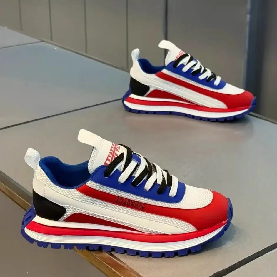 Chunky Sneaker Men Designer Retro Soft Sole Sport Shoes Fashion Casual Leather Fabric Breathable Height Increased Platform Shoes