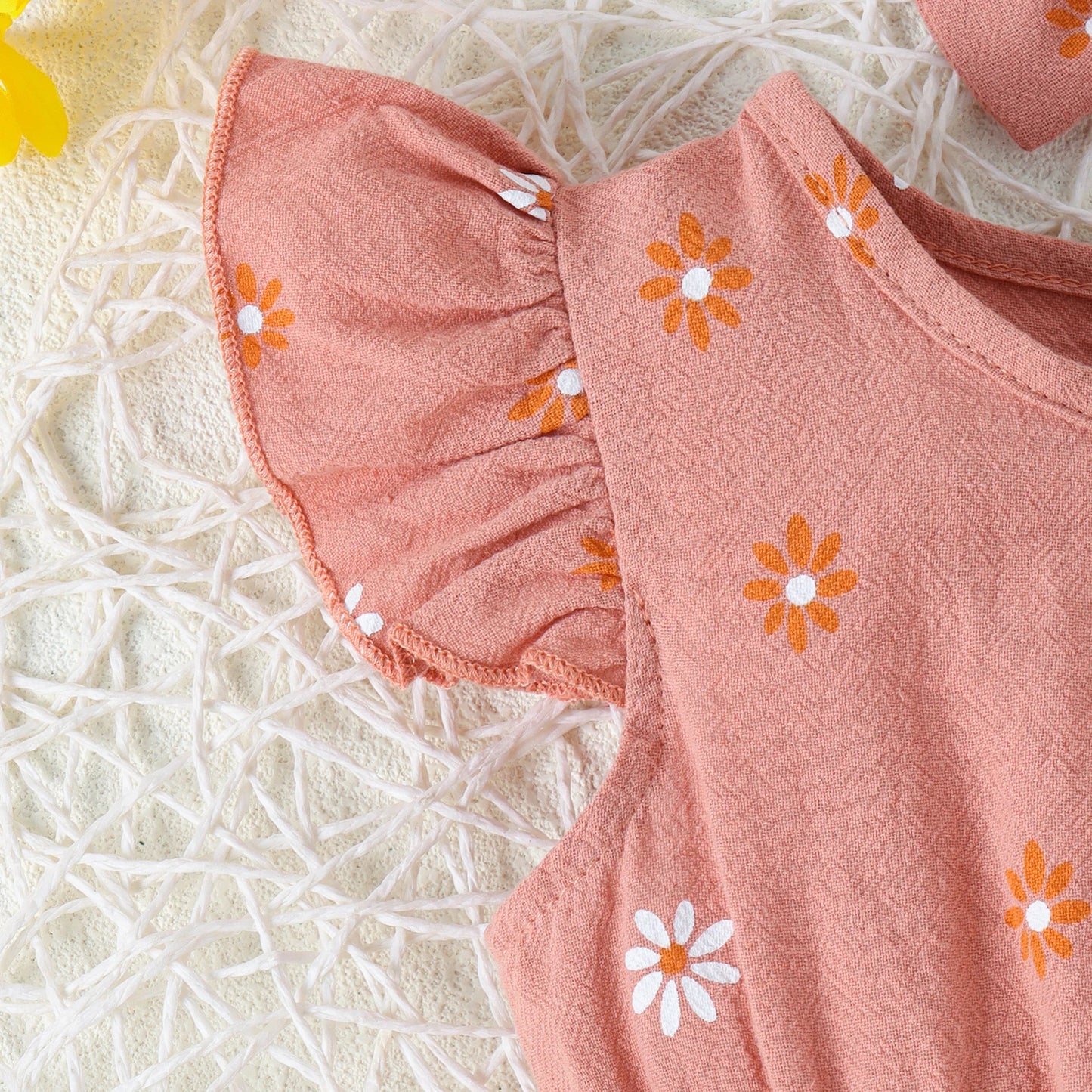 2PCS Summer 0-2 Years Old Comfortable Fashion Cute Baby Girl Multi-Color Printed Flower Jumpsuit + Bow Head Estimate