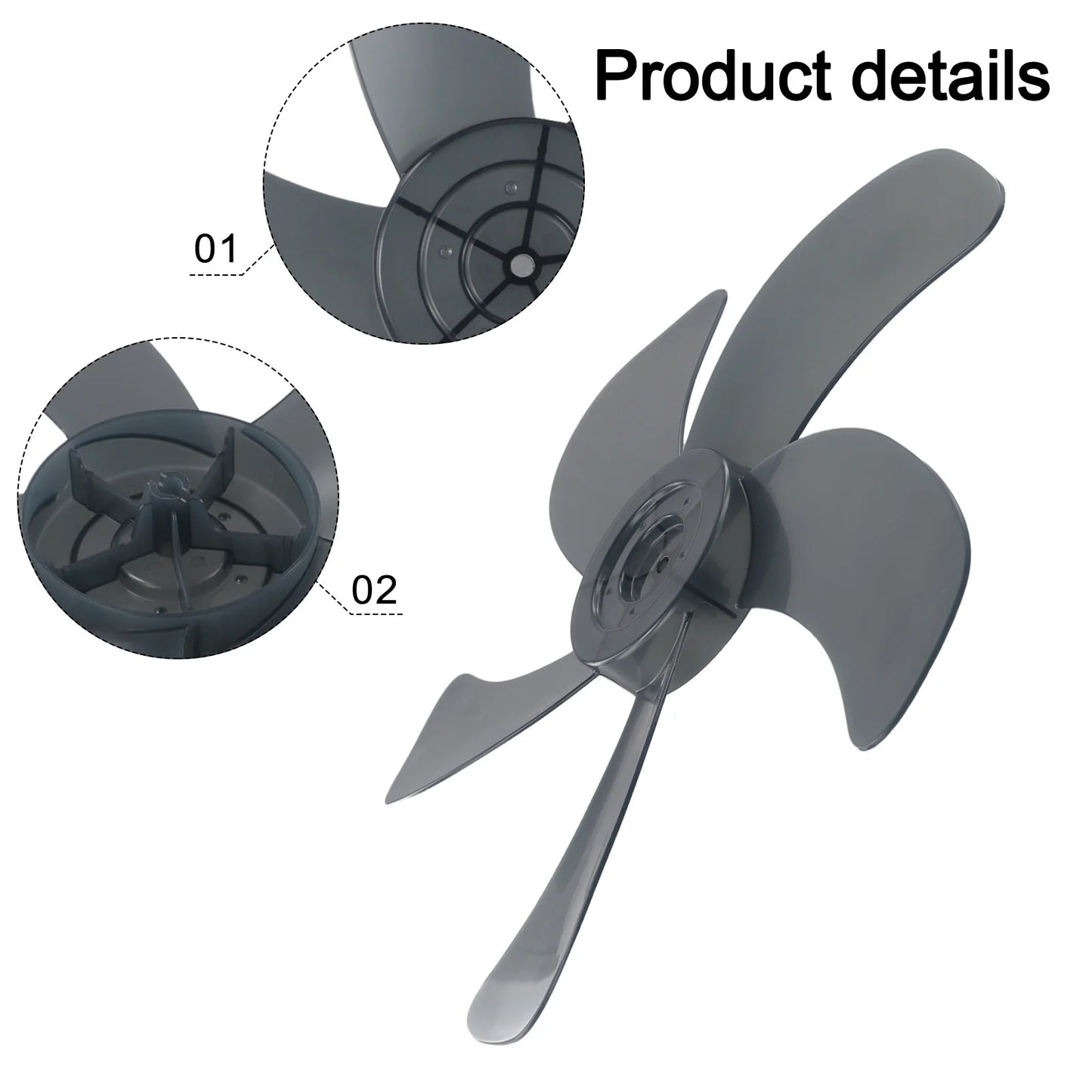 1 Pcs 16 Inch Household Plastic Fan Blade Five Leaves With Nut Cover For Pedestal Fan Table Fanner Accessory