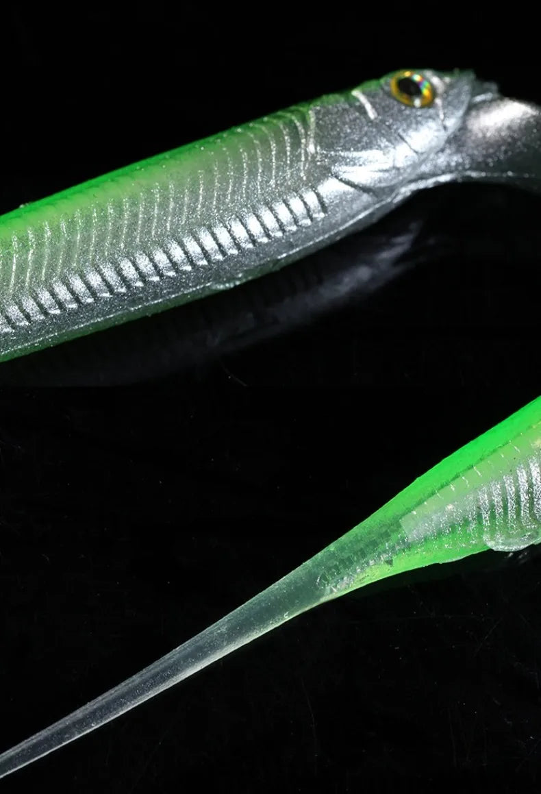 Rolling Fish Floating TPE Soft Lure 2.5" 3" Hollow Channel Design Wobbler Soft Bait Left‑Right Rolling Action Artificial Baitait