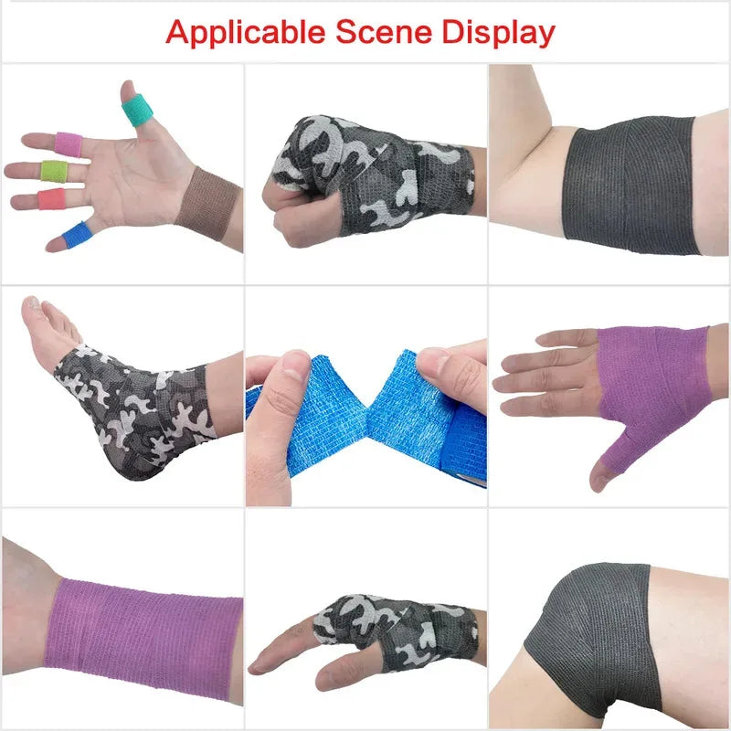 6/12/24pcs Self Adhesive Bandage Wrap, Cohesive Bandage Wrap for Sport & Athletic, Breathable Vet Wrap for Wounds
