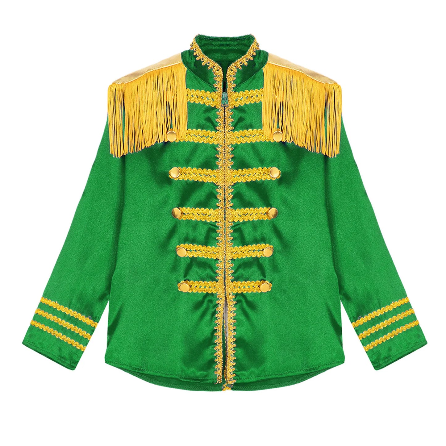 Kids Girls 60s Retro Hippie Rock Band Musician Costume Halloween Cosplay Carnival Party Circus Drummer Parade Tassel Jacket Coat