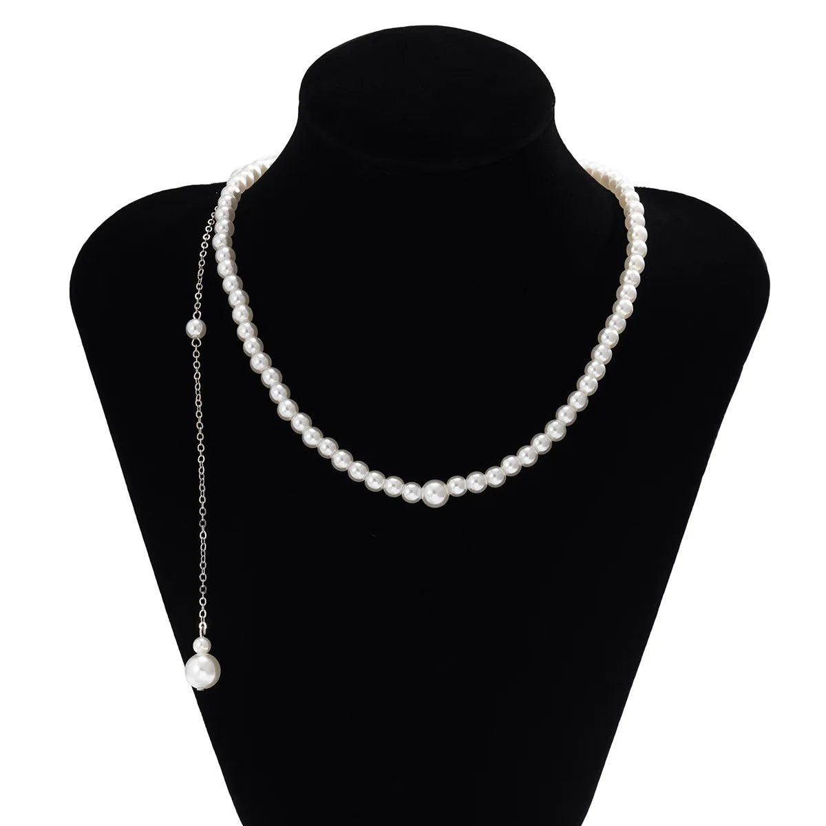 Womens Geometric Bead Back Body Chain Faux Pearl Tassel Rustic Floral Style Premium  Durable Elegant Lightweight Adjustable