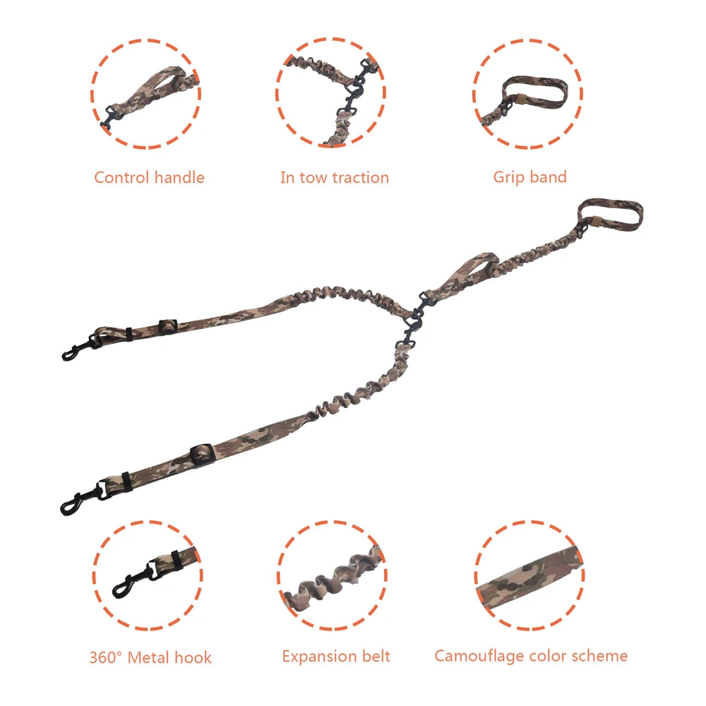Tactical Dog Harness Adjustable Traning Dog Harness Leash Sets with Storage Bag for Large Dog Control Handle Cat Harness