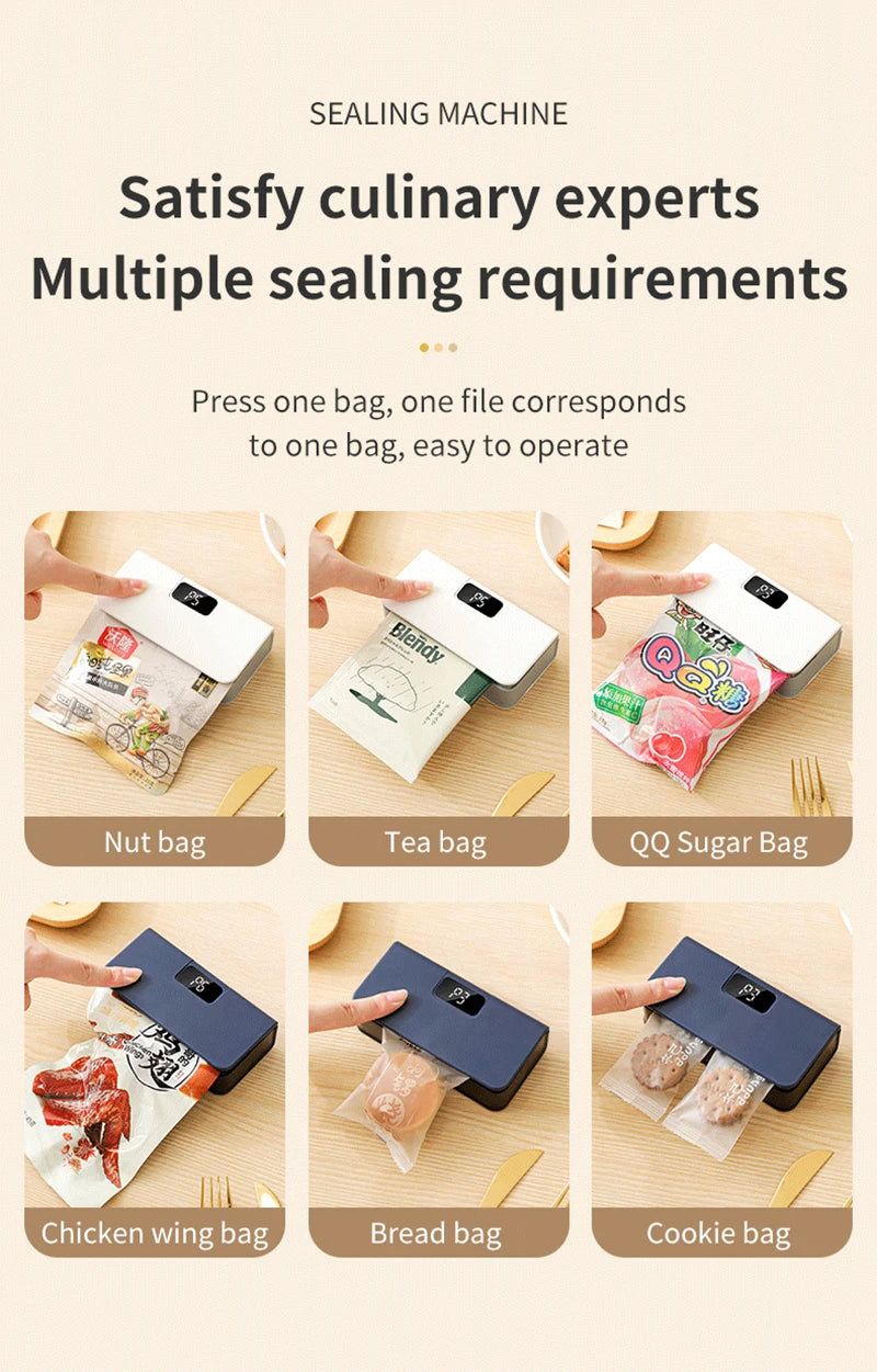 Plastic Bags Sealer Mini Handheld Heat Bag Sealing Machine Heat Bag Sealer Food Packaging Sealing Machine Portable Bags Sealer