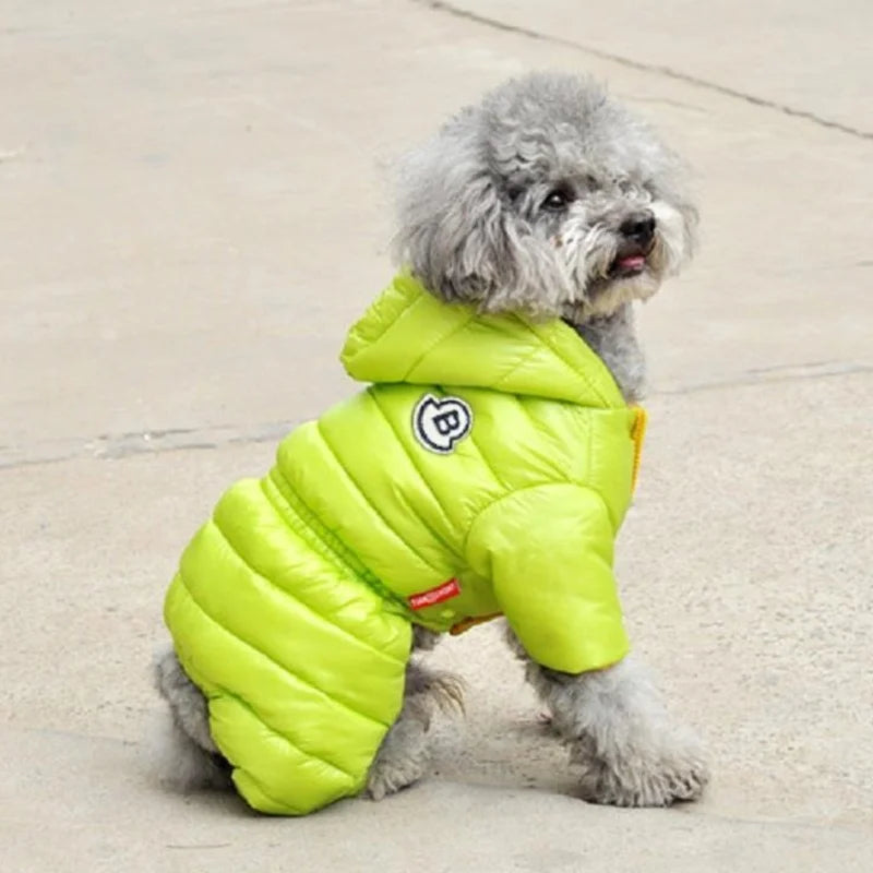 Winter Dog Jumpsuits Warm Soft Dog Clothes Padded Cotton Puppy Down Jacket Fashion Solid Cat Jumpsuit Coat Chihuahua Pet Clothes