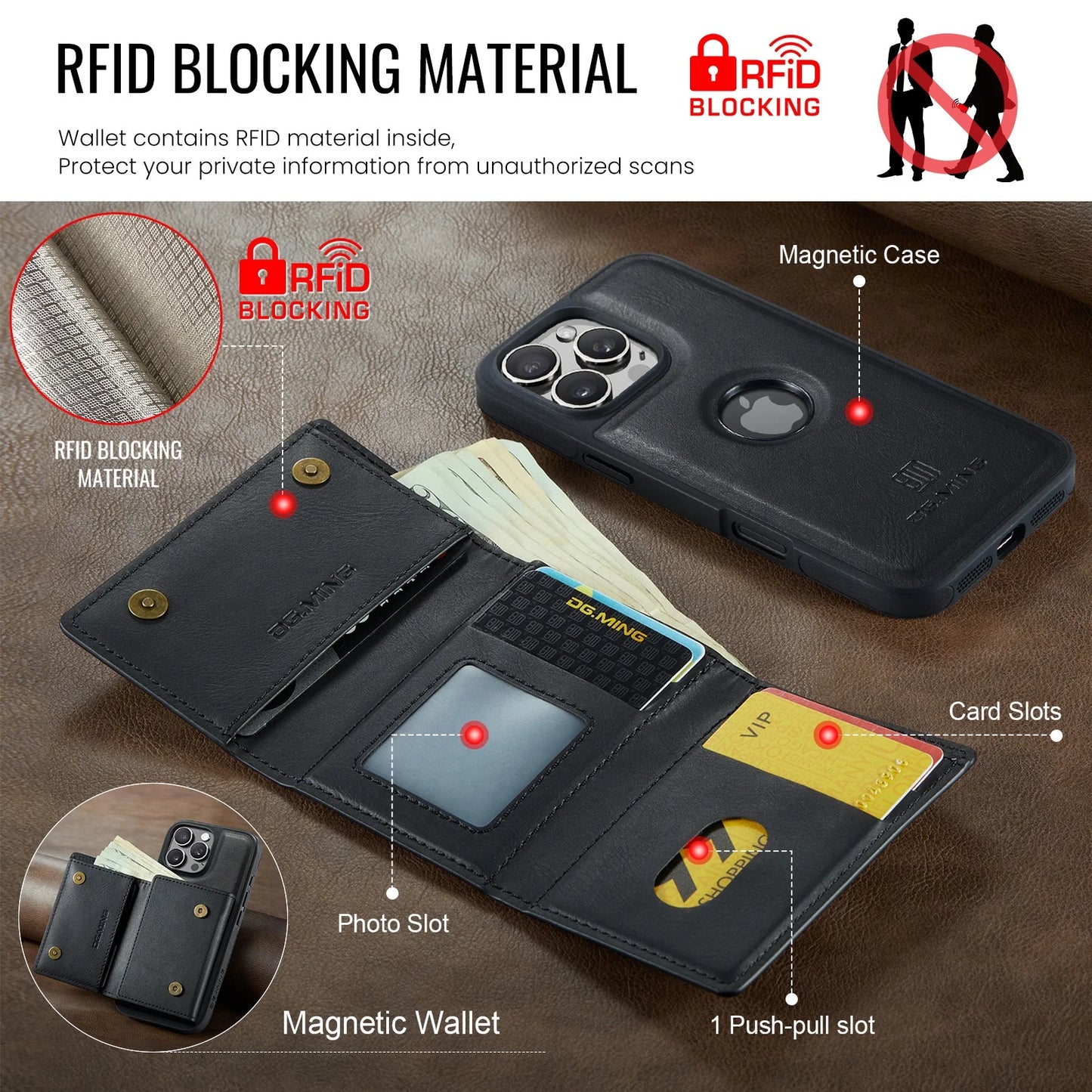 Magnetic Leather Wallet Card Phone Case For iPhone 17E 17 Air 16E 16 Pro Max 15 Plus 14 13 12 11 Flip Wireless Charging Cover