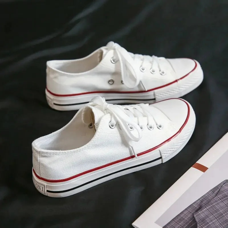 Women's Canvas Shoes Spring Autumn Universal Platform Flat Heel Synthetic Inner Material Rubber Sole Magic Tape Casual Shoes