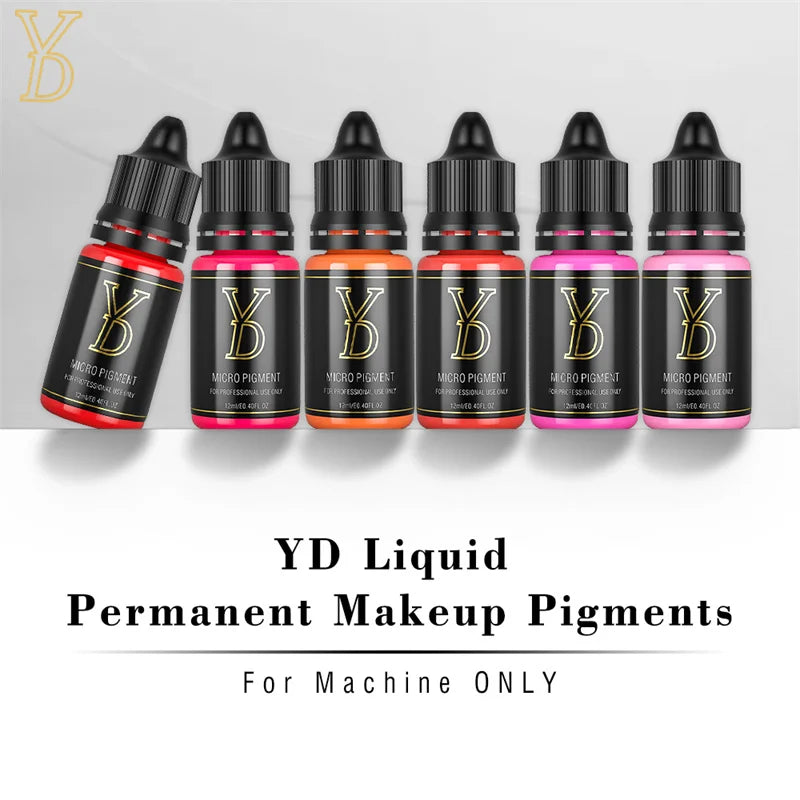 YDPMU 15 Colors Liquid Lip Pigment Tattoo Ink Professional Permanent Makeup Micropigmentation Beauty Lips Cosmetic Supply 12ML