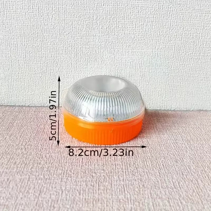 1/2pc Magnetic Flashing Yellow Emergency Lamp Safety Alert Light need AAA Battery Power for Outdoor Camping Road Safety Light