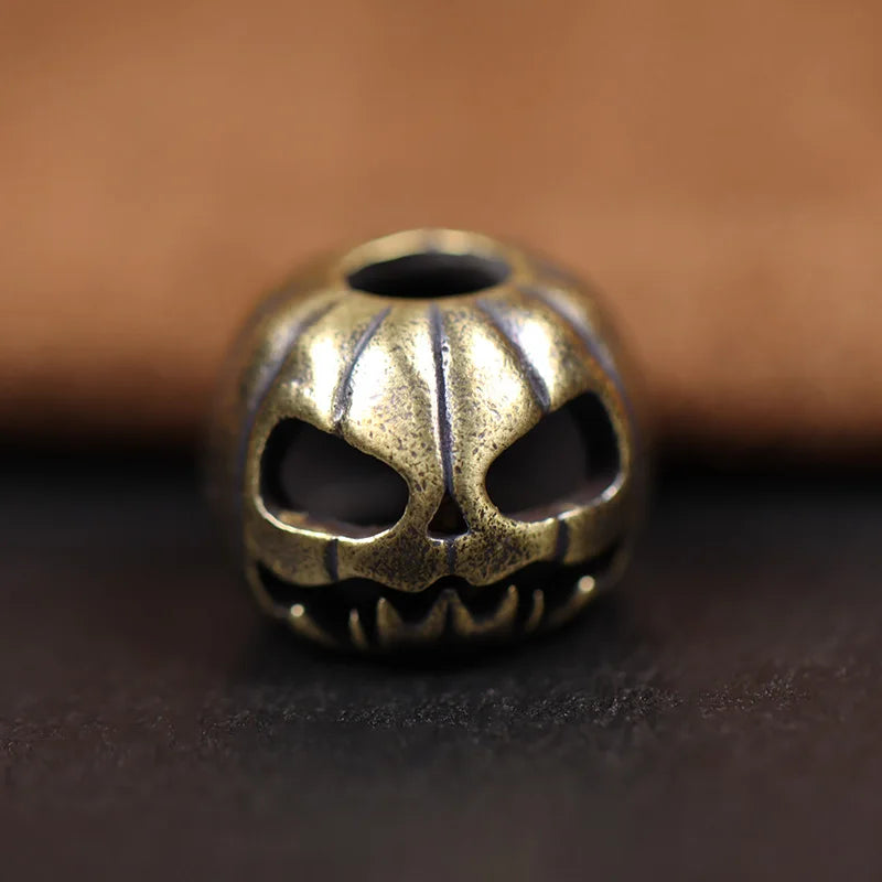 Halloween Pumpkin Skull Face Lantern EDC Brass Knife Beads DIY Woven Paracord Lanyard Pendants Outdoor Tool Hangings Accessories