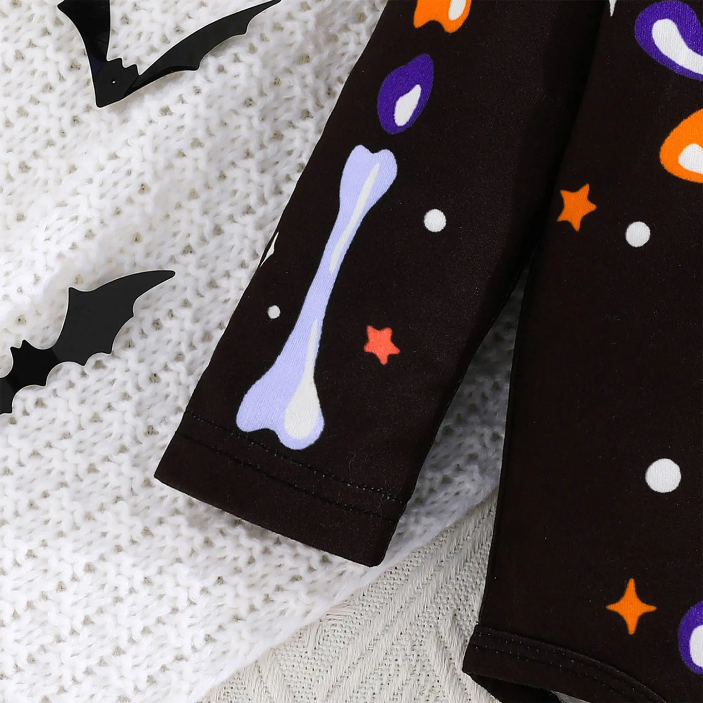 Infant Girls Halloween Theme Party Carnival Pumpkin Ghost Skeleton Cosplay Costume Skull Pumpkin Face Apparition Print Romper