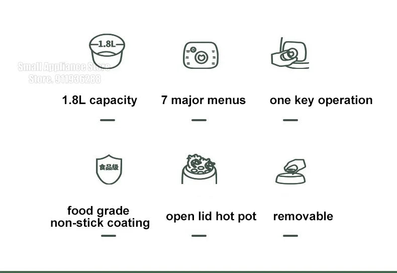 SUPOR Pressure Cooker 1.8L Electric Rice Cooker Automatic Stewing Electric Cooker Small Household Appliances For 1-4 People