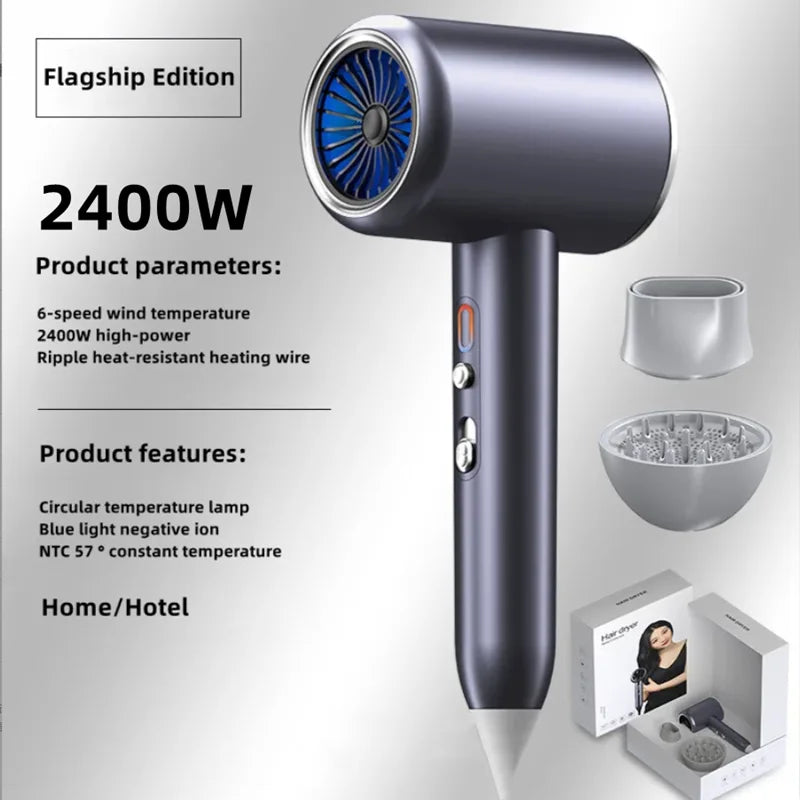 Manufacturer's Direct Selling High-Speed Hair Dryer 2400w High-Power Negative Ion Blue Light Hair Care Home Hair Salon Hair Drye