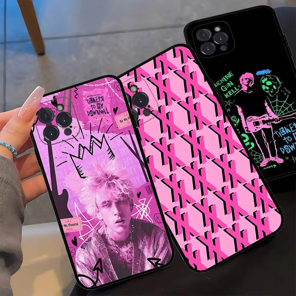 M-Machine Gun K-Kelly MGK Soft Back Phone Cover Case for iPhone 17 16 Pro Max 15 12 11 16e 13 Mini 14 15 Plus