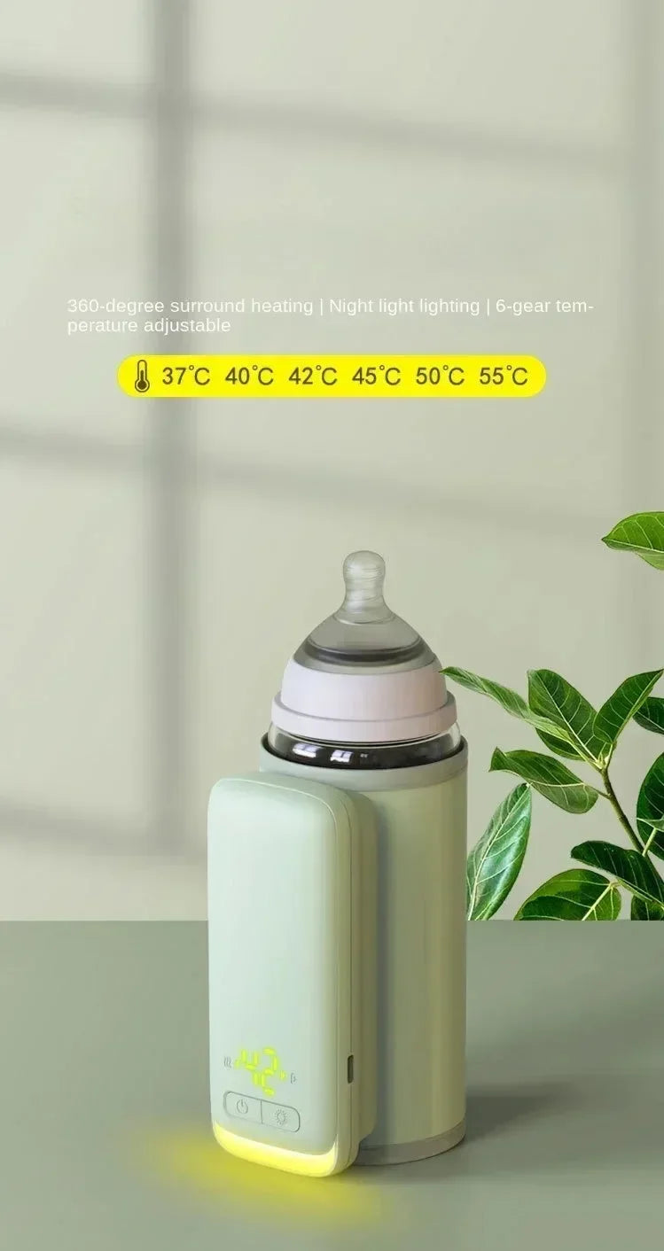 Rechargeable Baby Bottle Warmer 6Heat Level Multifunction Breast Milk Warmer Accurate Temperature Control Baby Bottle Heat